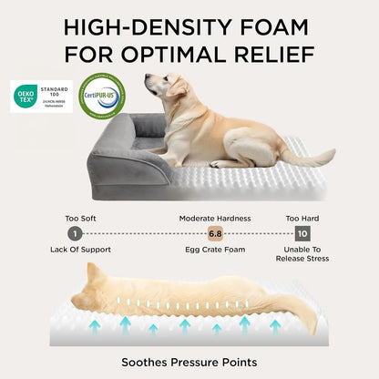 Medium Size Winter Waterproof Orthopedic Dog Bed Washable Pet Bed with Removable Cover Joint Pain Relief Sofa for Cats And Dogs