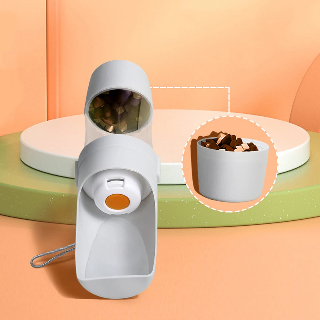 Gourde Portable avec Réservoir à Croquettes