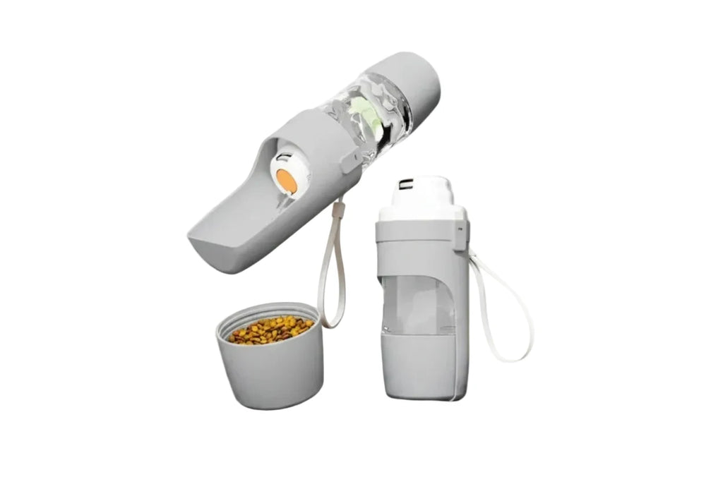 Gourde Portable avec Réservoir à Croquettes