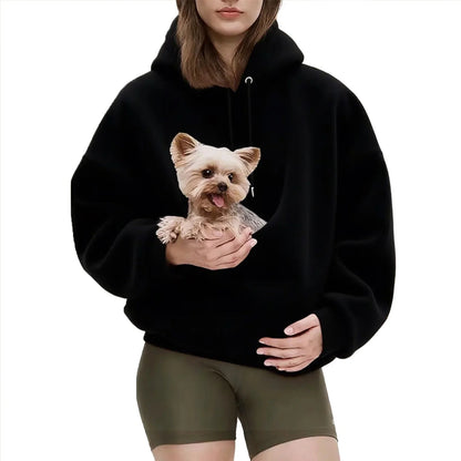 Plush Hooded Kangaroo Pet Pocket Pullover Sweatshirt Loose Fit Autumn Winter Cozy Home Lounge For Men And Women Couples Gift